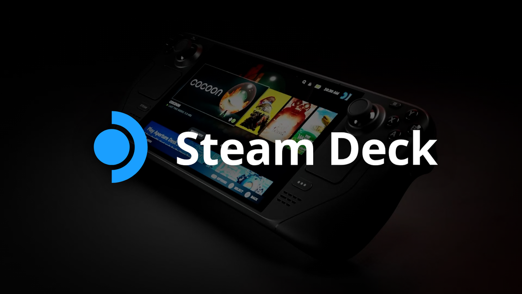 Steam Deck OLED 위에 Steam Deck 로고